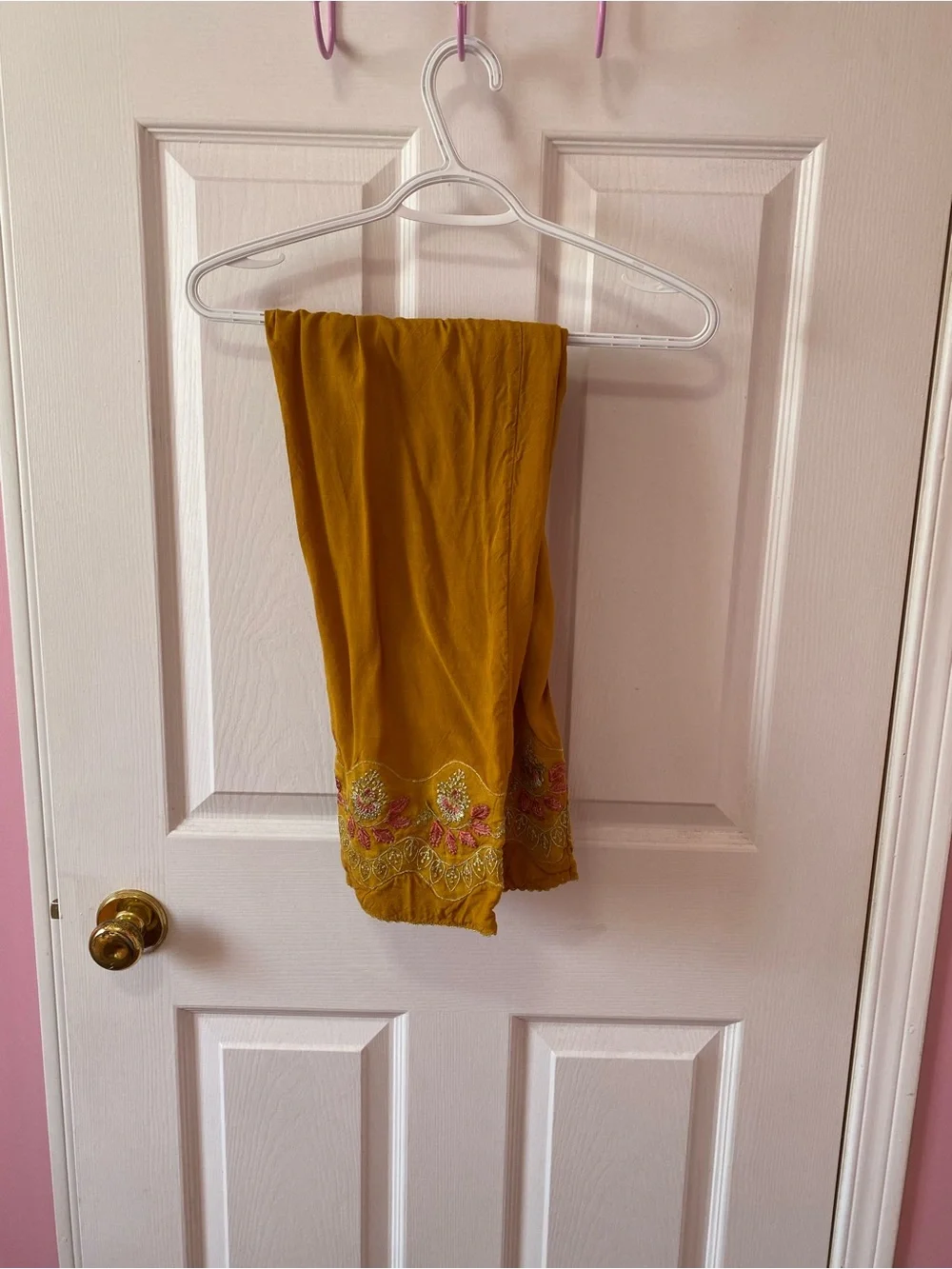 Women’s 3pc Pakistani Suit Yellow Desi Suit Heavy Work Wedding Wear Size Medium - Picture 4 of 5